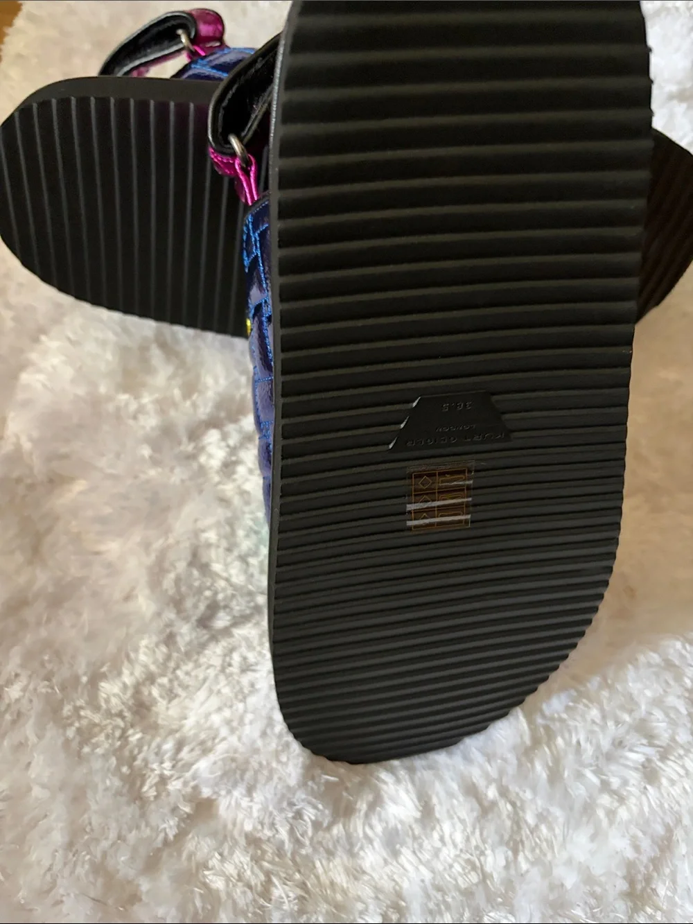 Kurt Geiger women’s Metallic Rainbow Strap Sandals